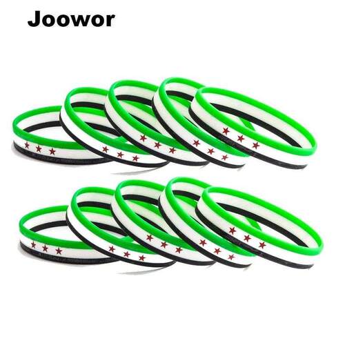 1pc Syria Flag Silicone Bracelets Lot Wristband Kids Childre