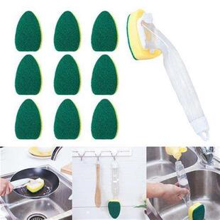 Soap Dispensing Dish Cleaning Brush Set With 1 Dish Washing