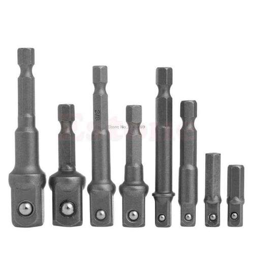 For Hex Socket Bar Wrench Adapter Extension 1/4 3/8 1/2Power