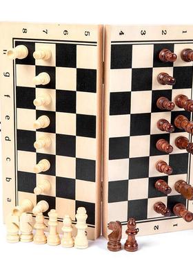 Magnetc Chess Beech Foldable Chessboard nteractve Board Game