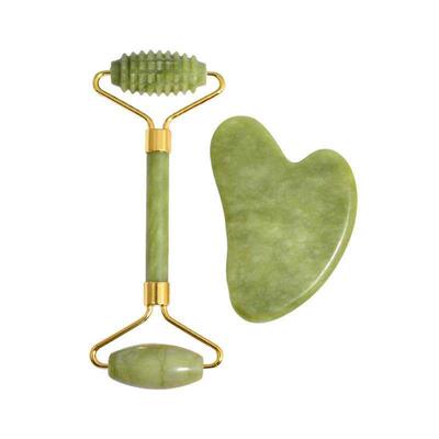 2pcs Jade Massagers For Face Body Gua Sha Scraper Beauty Fac
