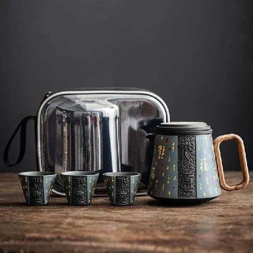 Purple sand portable travel tea set Quik Cup outdoor travel