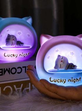 Gifts New Girl Heart Play Heart Cat Star Light Sleep Night L