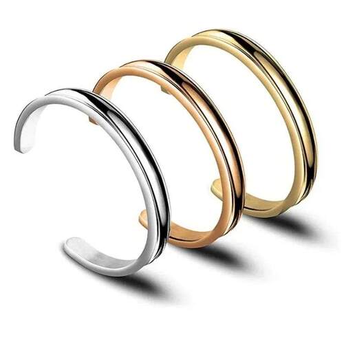 Concave Curved Titanium Steel Bracelet for Male and Female C