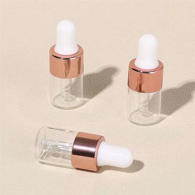 3pcs 2ml Clear Glass Dropper Bottles Small with Glass Eye Dr