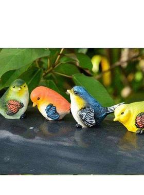 4Pcs Resin Birds Decor Outdoor Garden Yard Artificial Orname