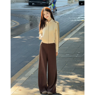 已出货一套！韩系松弛感运动卫衣立领外套小个子显高休闲风阔腿裤