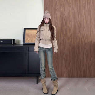 冬季现货！短款羽绒服女立领收腰显瘦小个子加厚保暖外套冬季棉服