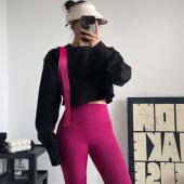 瑜伽运动服短款 氧气女孩健身薄款 卫衣长袖 女跑步上衣休闲遮肉宽松