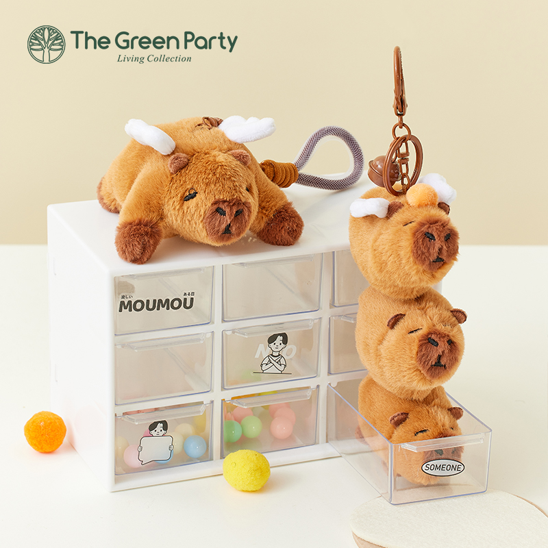 TheGreenParty卡片水豚钥匙扣