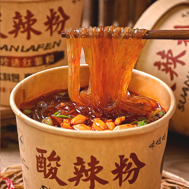 酸辣粉味哒哒泡面河南桶装速食