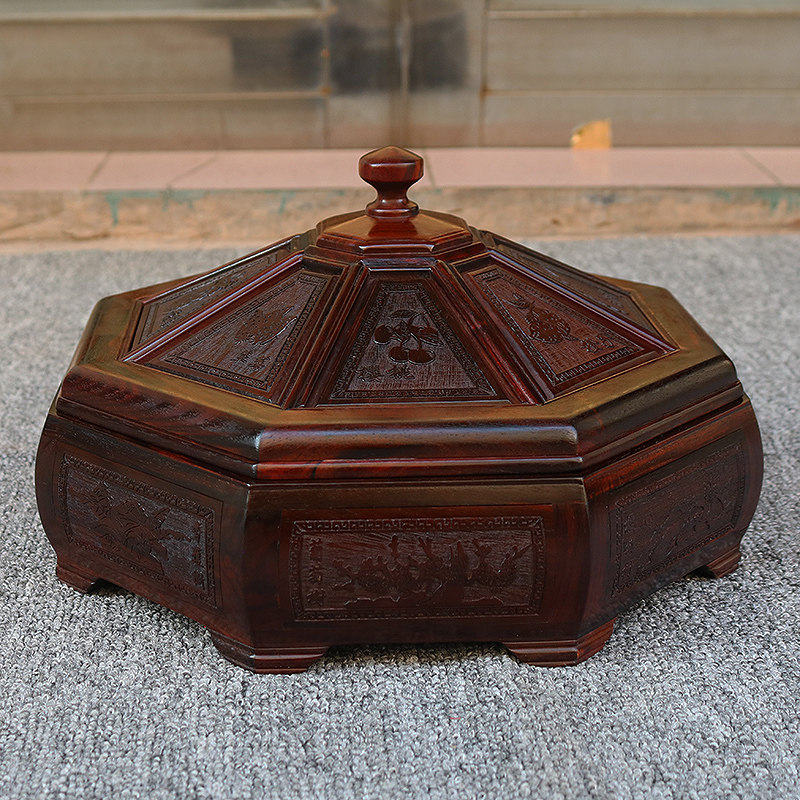 果盘客厅茶几实木高档轻奢过年坚果摆放分格干果收纳盒红木糖果盒