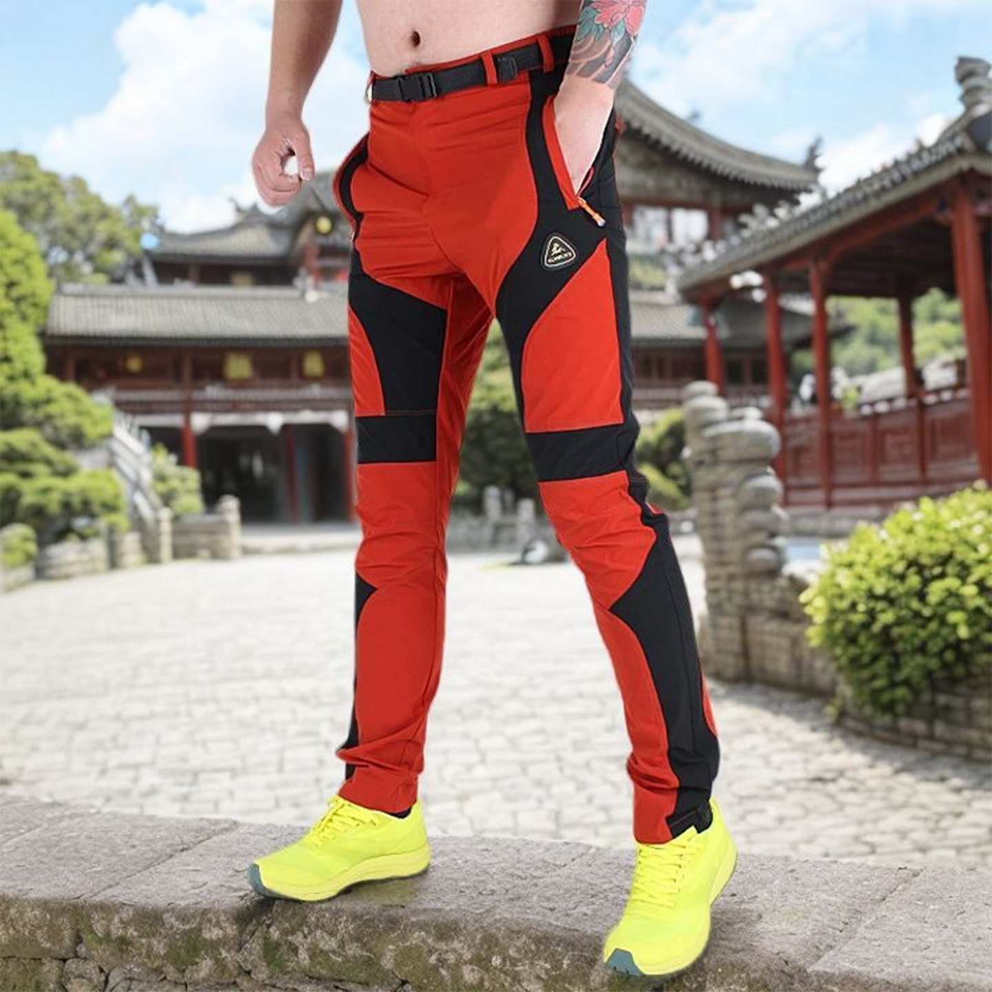 夏季户外速干裤男士修身防水透气