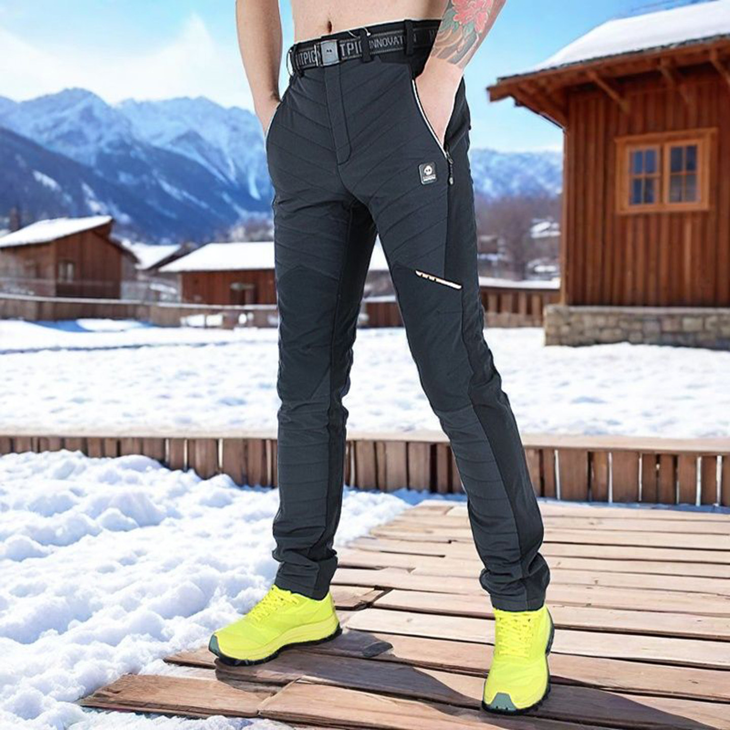 户外抓绒裤男士防水修身保暖透气