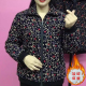 款 洋气碎花拉链外套女中老年宽松遮肉加绒保暖妈妈装 时尚 冬季 大码