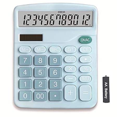 YOUHO Office Desk Calculator， 12-bit Solar Battery Dual P