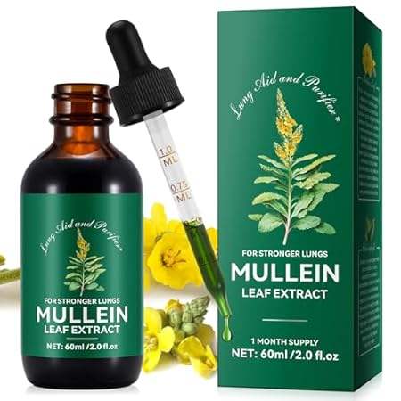 Mullein Leaf Extract，Mullein Drops for Lungs，Natural Clea