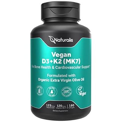 Vegan Vitamin D3 + K2 with Extra Virgin Olive Oil | 5000i