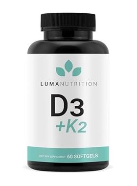 Luma Nutrition D3 + K2 Vitamin 10000 IU - Bone and Heart