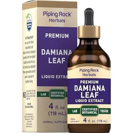 Piping Rock Damiana Leaf Tincture | 4 fl oz | Herbal Liqu