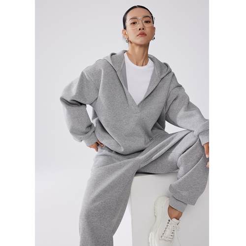 松弛感穿搭休闲连帽卫衣套装