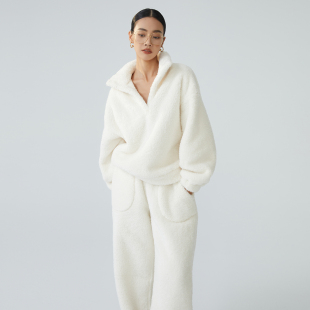 简约美式 毛绒双面绒慵懒休闲套装 居家服 软甜到心坎里 ZzZHANG