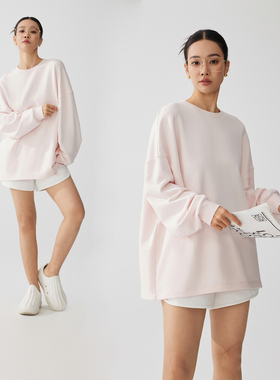 ZzZHANG【百穿不厌】蝙蝠袖大落肩休闲打底T恤衣春季时尚显瘦上衣