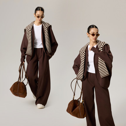 ZzZHANG｜时髦高质_廓形设计感高级显瘦JI简开衫长裤半裙三件套