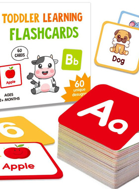 Toddler Flash Cards Learning 60 Double Sides Flashcards toys