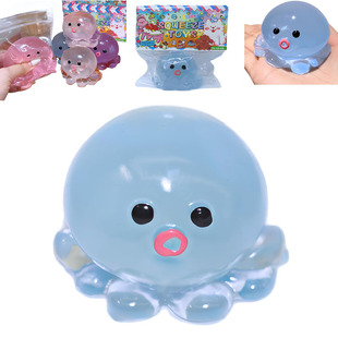 Crystal Squishy Octopus Squeeze Toys Cute Clear Soft Sticky