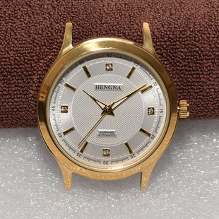 亨纳表头带钻数字表盘男女石英表金色无日历手表全钢表头手表配件