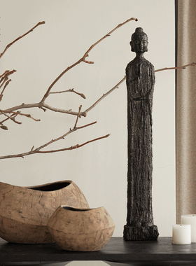 栗石【静】新中式古典禅意佛像雕塑摆件家居客厅玄关民宿茶室装饰