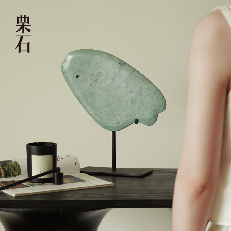 栗石新中式复古创意玉石雕刻摆件