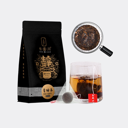 官方长盛川湖北青砖茶独立包装小茶饼袋泡茶便携免撬办公茶黑茶叶