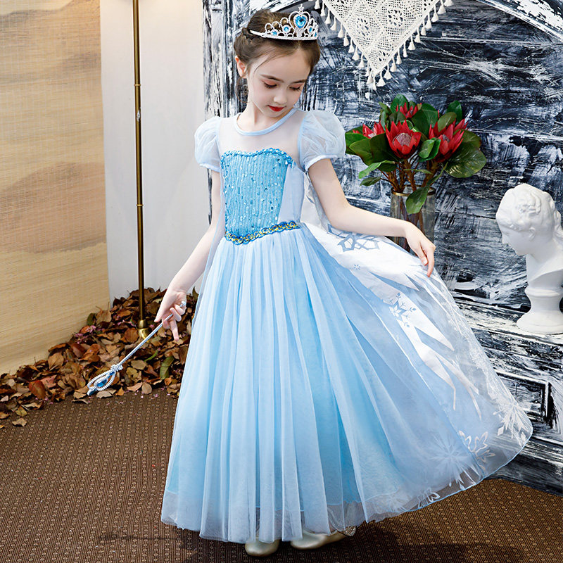 Hi！Fish爱莎公主裙女童夏装日常可穿爱莎裙子生日礼服超仙连衣裙