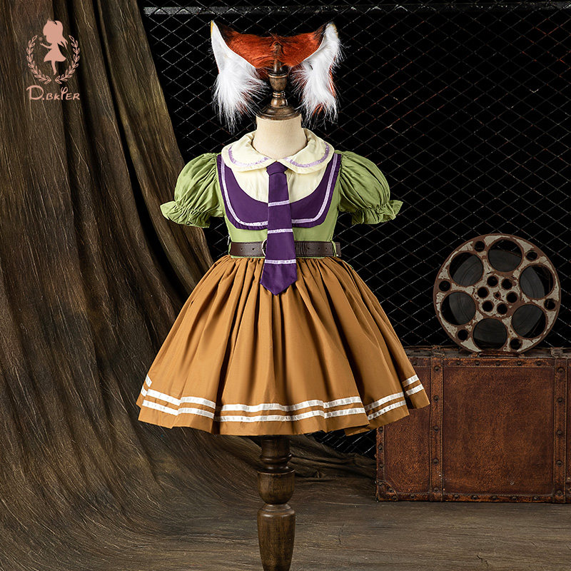 Hi！Fish女童公主裙夏季尼克狐狸cos儿童生日衣服连衣裙女孩裙子,女装/女士精品,连衣裙,淘宝优惠券,粉丝福利购,淘宝优惠卷