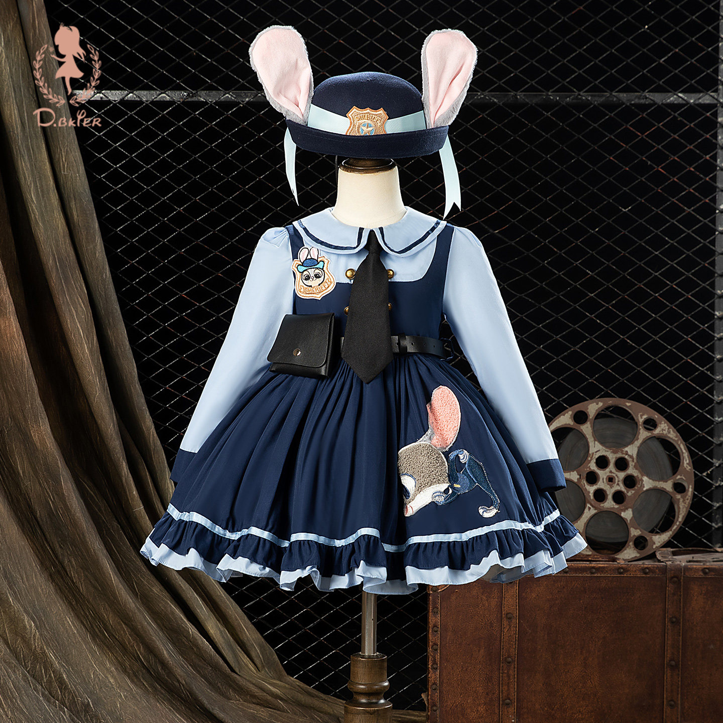 Hi！Fish童装女童公主裙兔子警官儿童衣服宝宝长袖生日party裙子