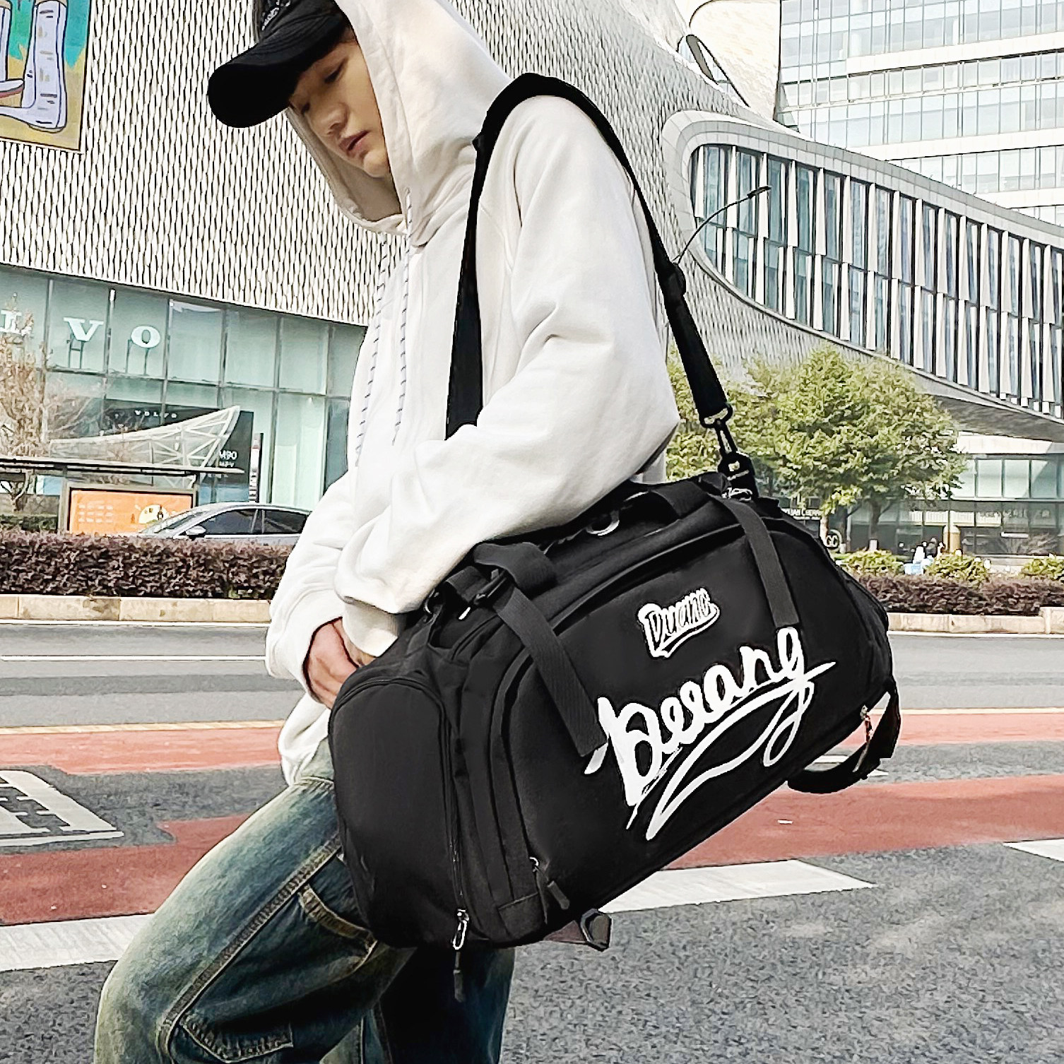 新款两用潮牌旅行包男双肩背包女健身包独立鞋位单肩斜挎手提潮牌