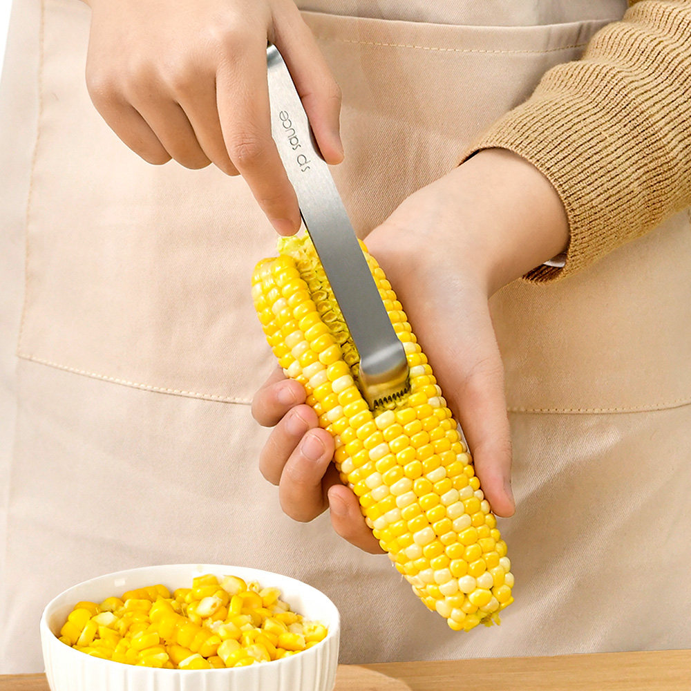日本剥玉米神器家用不锈钢玉米刨手动脱粒削粒器厨房鲜玉米剥离器
