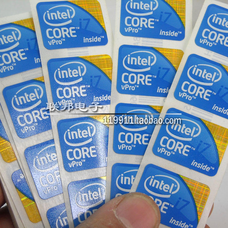 intelcore酷睿i7CPU电脑贴纸