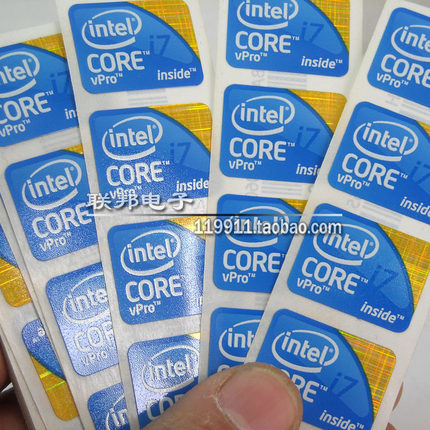 intel core 酷睿 i7 CPU 电脑标签贴纸 电脑logo电脑笔记本贴纸