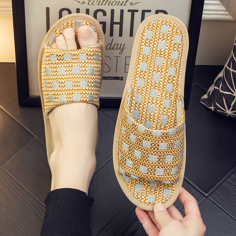 夏季棉麻布艺拖鞋家居家用男女室内木地板软底静音防滑亚麻凉拖鞋