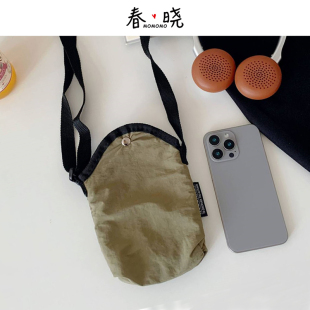 出口单 风军绿色ins小挎包便携手机包单肩斜挎包简约百搭 日系工装