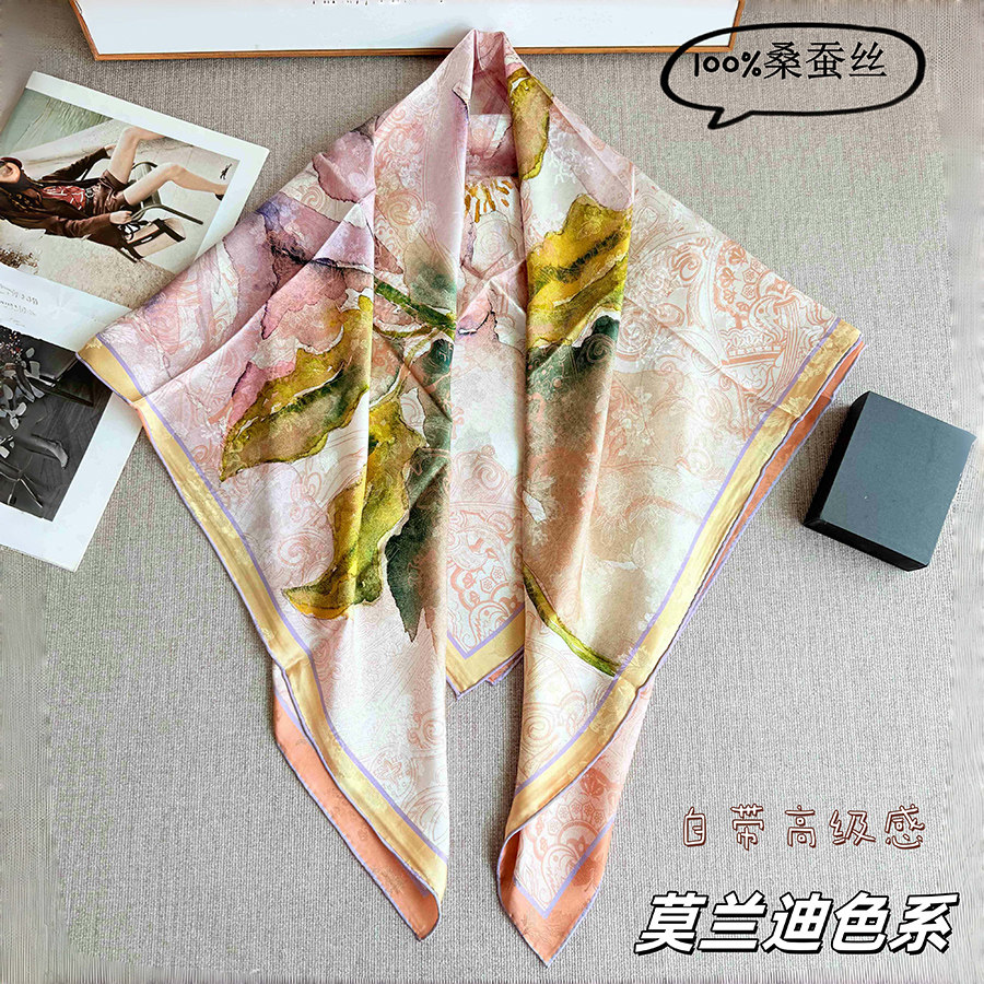 莫兰迪色系姜妍同款丝巾温柔治愈中古vintage送妈妈106cm披肩围巾