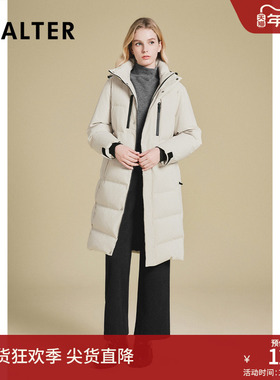 PSALTER诗篇连帽立领鹅绒填充长款风衣式羽绒服女冬款