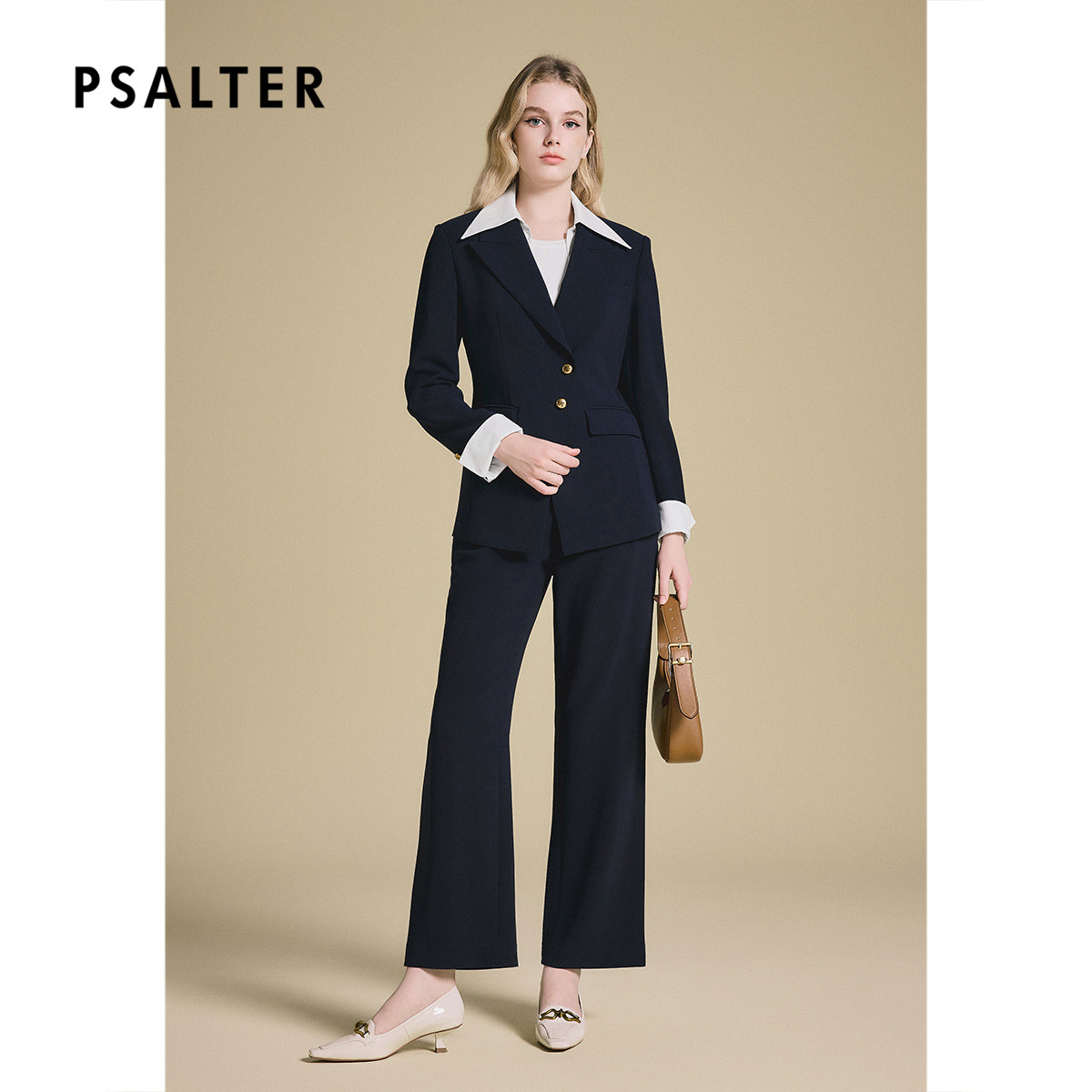 【三醋酸】PSALTER诗篇职场通勤高腰直筒休闲西装女裤2025春新款