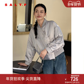 SALT.P可颜新中式 盘扣两面穿短款 白鸭绒棒球服羽绒服冬