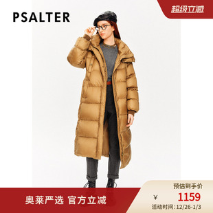 PSALTER诗篇鹅绒服H型系带收腰连帽轻量感长款 羽绒服冬款