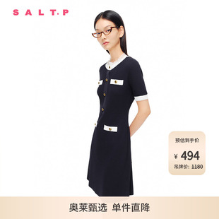 SALT.P可颜收腰圆领学院小香风针织裙连衣裙夏 千金风