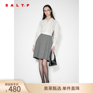 白衬衫 SALT.P可颜简约百搭宽松翻领复古条纹长袖 2024秋